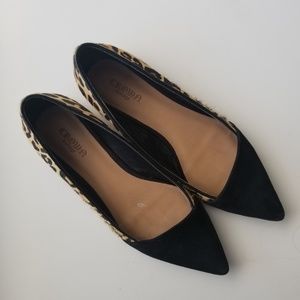 Leopard and black flats